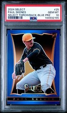 2024 Select Select Throwback Prizms Blue #25 Paul Skenes RC /49 PSA 10 GEM MINT
