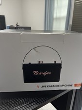 Niaufux Retro Karaoke Machine with Two Wireless Microphones, Portable Speaker