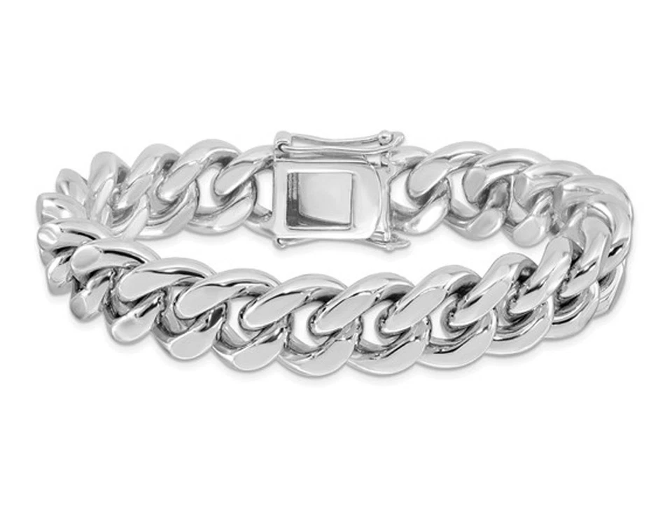 Pulseira masculina de prata esterlina corrente 8,5 polegadas