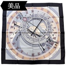 HERMES Carre 90 MECANIQUE DU TEMPS Silk Scarf Women Auth