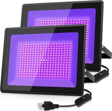 2 Pack 300W LED Black Lights Outdoor, Flood Blacklight Light with Plug, 395nm...