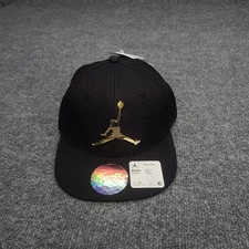 Jordan Hat Cap Snapback Kids 8 / 20 Black Gold Jumpman Elephant Print Pro Nike