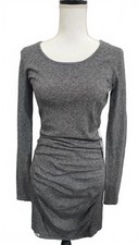 Express Cozy Grey Long Sleeve Bodycon Dress