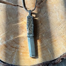 Collana pettine pieghevole argento collana barbiere argento ciondolo parrucchiere