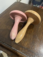 2x Vintage Wooden Darnings