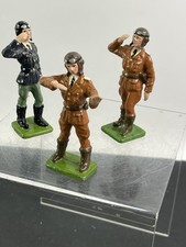 3- VINTAGE metal ED BURLEY 70mm Dimestore WW I fighter pilots TOY SOLDIERS