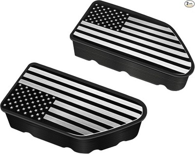 2PCS Bed Rail Stake Pocket Covers for Truck Rear Holes Caps Bed Color: silvery