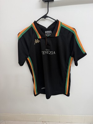 Kappa Venezia Polo Shirt Mens Small Black Orange Green Italy Soccer