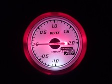 Blitz Mechanical Boost Gauge 60mm White Led Illumination Tested Working Cleaned