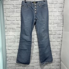 Todd Oldham Vintage Button Fly Distressed Bootcut Jeans 9