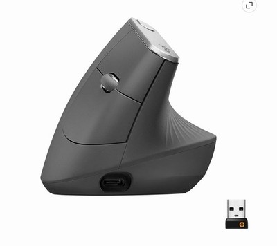 Logitech MX Vertical Wireless Mouse   Ergonomic Design Reduces Muscle Strain,