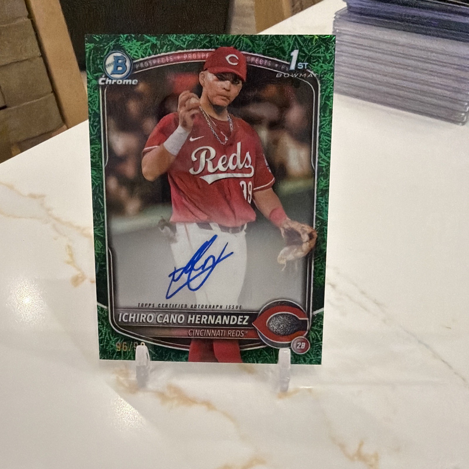 2025 Bowman Ichiro Cano Hernandez Chrome Auto Green Grass Refractor /99 1st BM