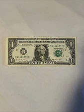 Solid Five in a Row Leading Quints 1s 11111848 Fancy Serial Number $1 2017A