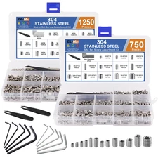 2000PCS Set Screws, 26 Sizes Metric & Sae Set Screw Assortment Kit, Allen Head H