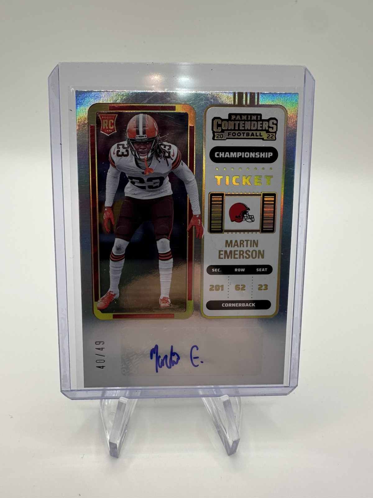 Martin Emerson Panini Contenders #180 Autograph-Championship Ticket