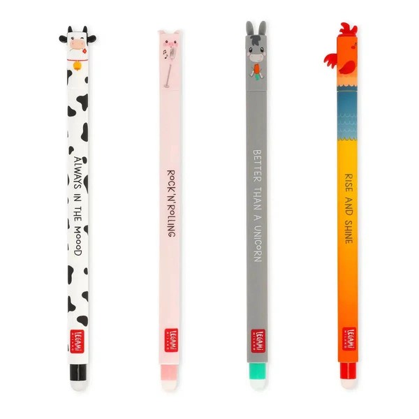 "Legami 4 LöSchbare Gelstifte \"Farm Sweet Farm\" - Erasable Pens"-image
