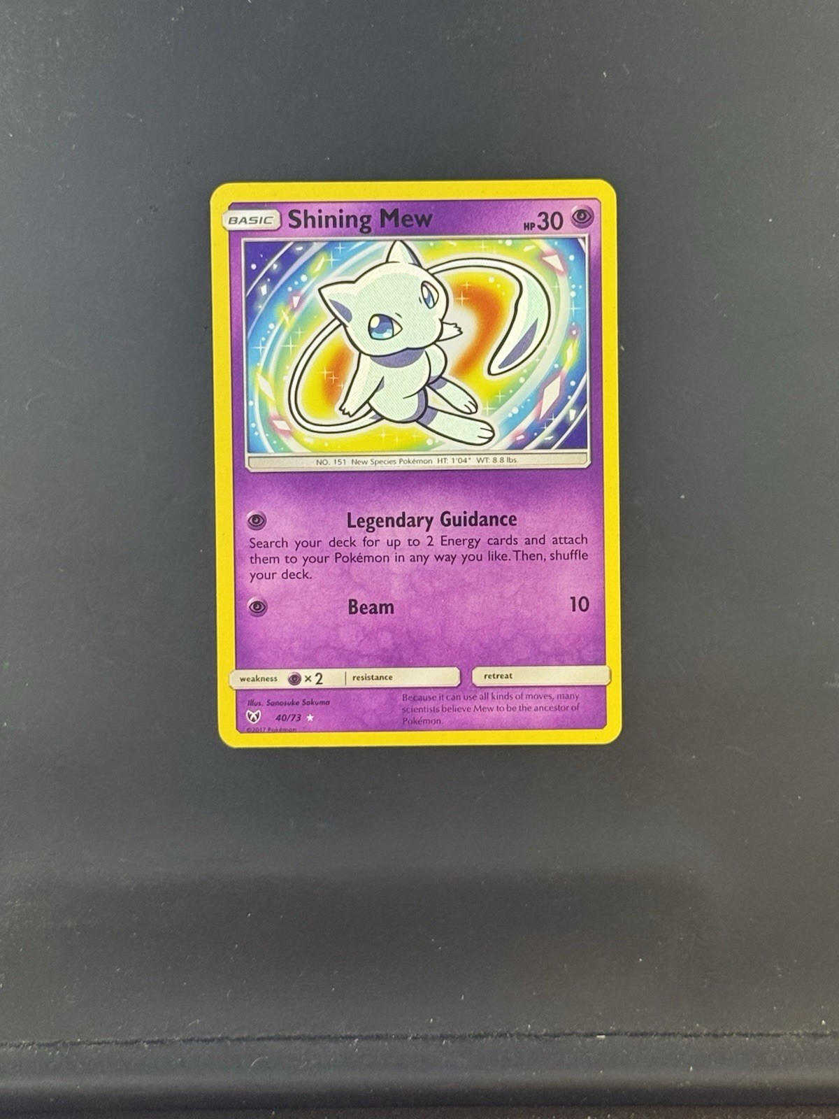 Pokemon Shining Mew Shining Legends Shiny Holo Rare 40/73 TCG Card English 2017