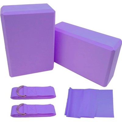 Yoga Blöcke 2er Set mit Gurt, Leichter EVA-Schaum Brick Yoga Pilates Blöcke, ...