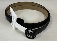 NWT Michael Kors Size L Belt Black Genuine Leather MK Logo