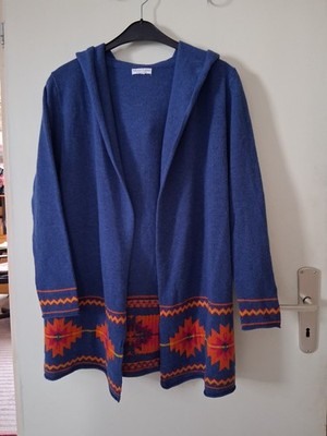 warme offene Strickjacke mit Kapuze, Marie Lund, 80% Wolle, Gr. L, Nr. 100