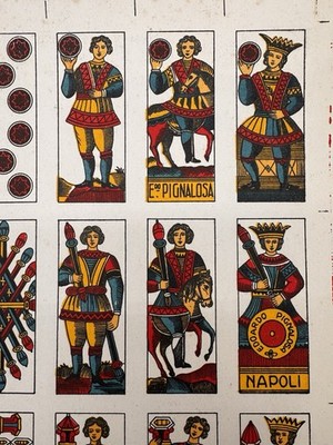 Brettspiel mit 52 alten Karten. Italienische Napoli Pignalosa 75 ungeschnitten
