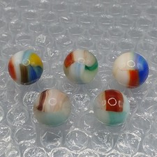 Lot of 5 Vitro Agate Tri-Lite Aquamarine Oxblood UV Glow .60"-.65" Marbles Q168