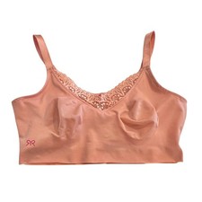 RUBY RIBBON Heritage Diva Lace Demiette Bra 34 Coral / Rose Pink 1809 Wireless
