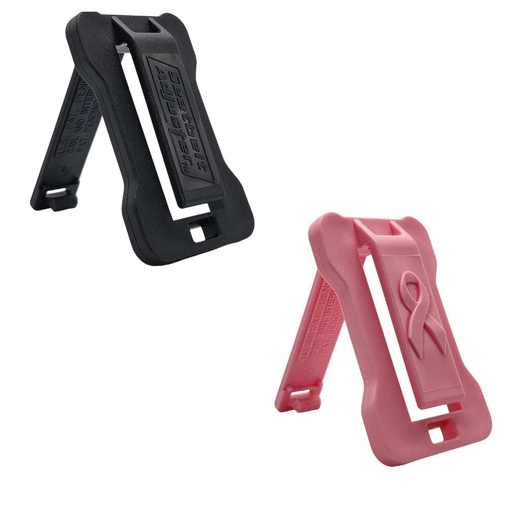 Masterlink Seat Belt Adjuster for Neck Comfort, 2 Clips, Black/Pink Set