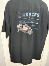 Tommy Bahama Rare VTG "SPILLS THRILLS" Limited Edition Silk Camp Shirt L EUC