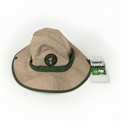 Peanuts Beagle Scouts 50 Years Wide Brim Cotton Hat Beige Green
