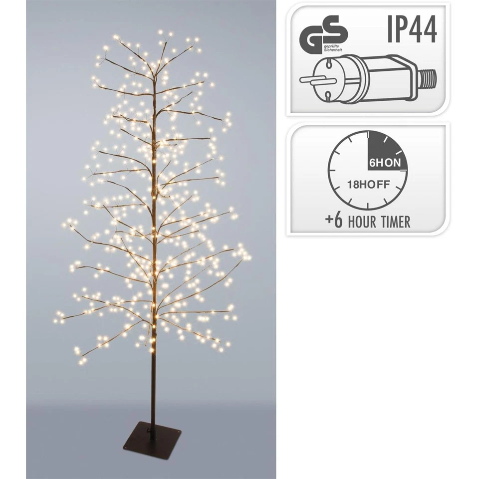 RBS24 LED Lichterbaum H: 150cm 360 LED Indoor/Outdoor IP44 warmweiß mit Timer - Bild 2 von 4