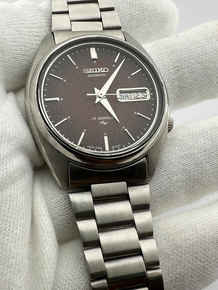 Винтажные автоматические подлинные мужские наручные часы Seiko 5 японского производства 17 камней - Изображение 3 из 4