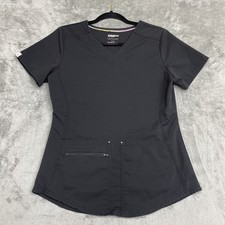 Women's Scrubstar Ultimate Size XS Criss Cross V-Neck Scrub Top Stretch Black
