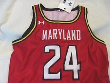 NWOT womens M Under Armour basketball jersey, Maryland, red, polyester, #22, #24
