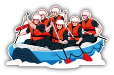 Adesivo decalcomania paraurti auto squadra rafting