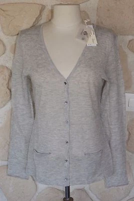 Gilet gris neuf taille M marque Crossways avec cachemire étiqueté à 139€ - Photo 1/2