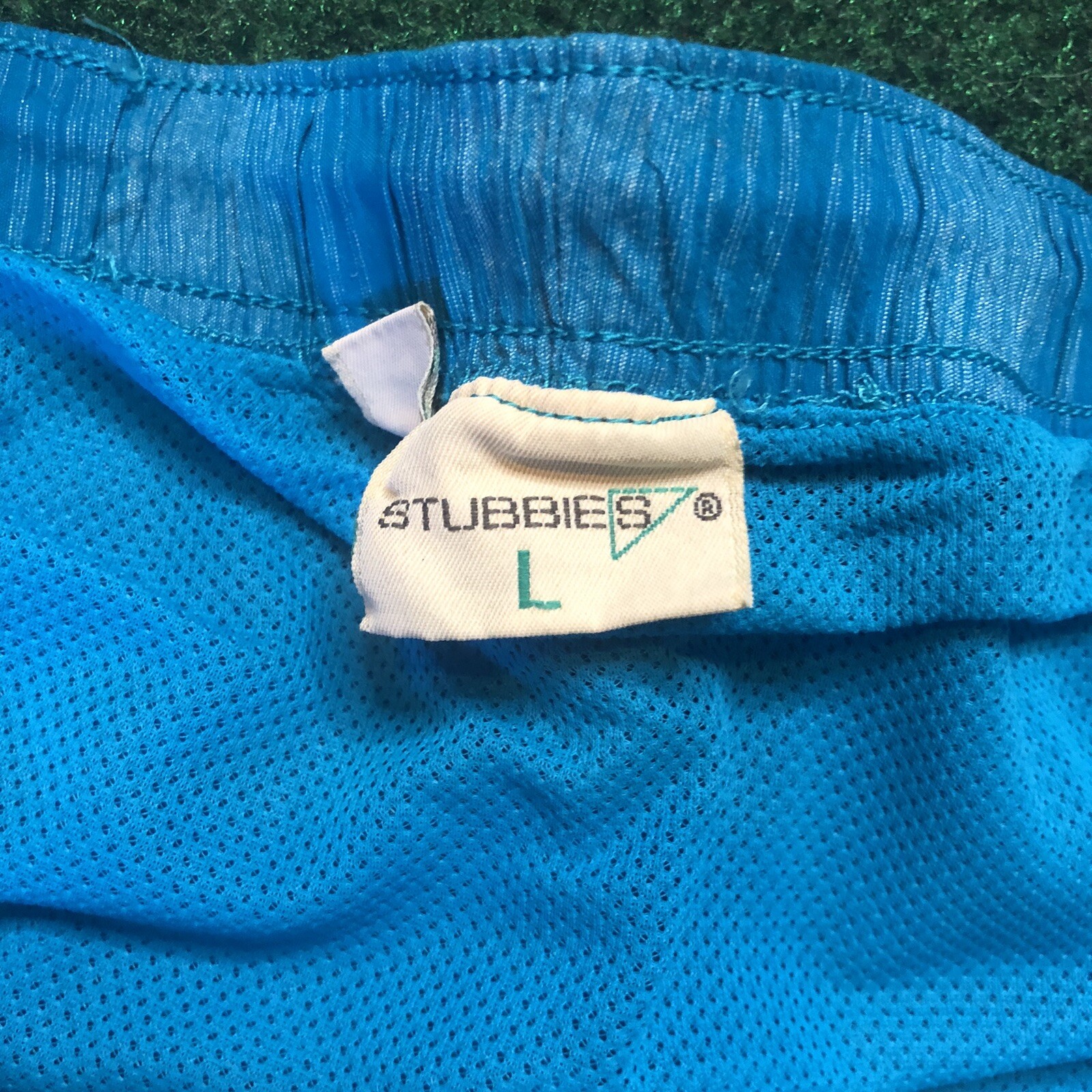 Vintage Stubbies Swim Trunks Sz L/XL Blue Striped Made In USA Please ...