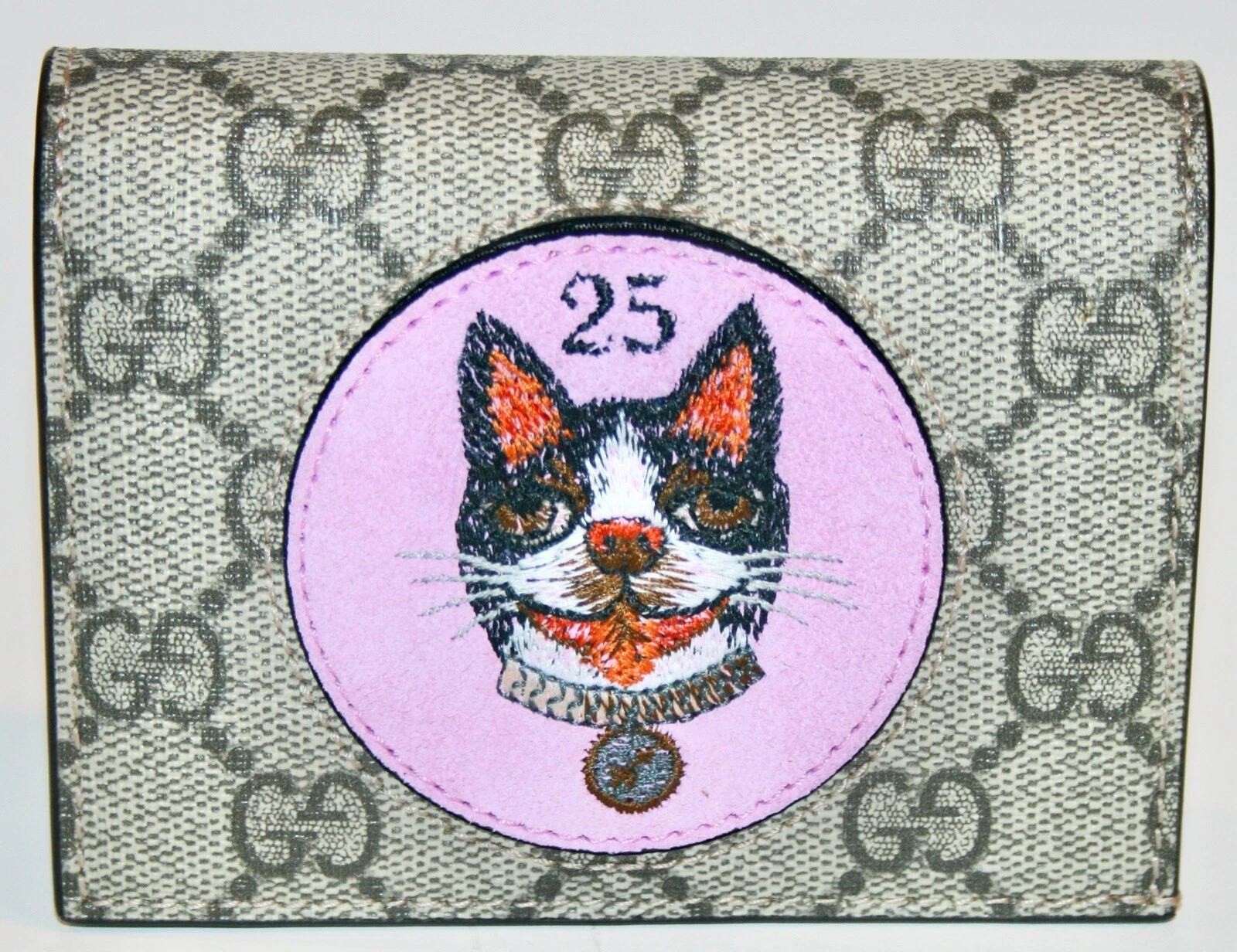 Portefeuille neuf Gucci GG Supreme monogramme toile Bosco chiot chien porte carte
