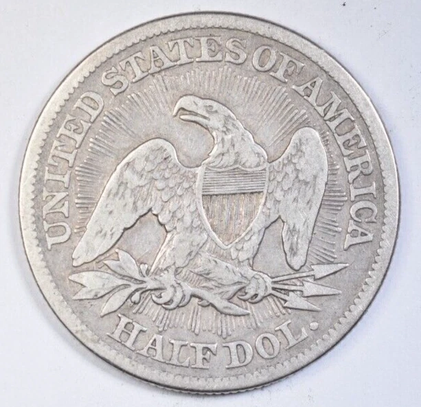 1853 A&R SEATED LIBERTY HALF DOLLAR ~ NICE ORIGINAL PROBLEM-FREE VF! INV#4 - Image 2 of 2