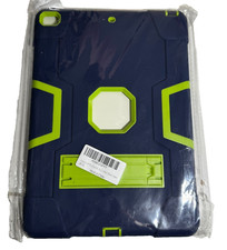 iPad 7th Generation Protective Silicone Case With Stand Navy Blue and Green New