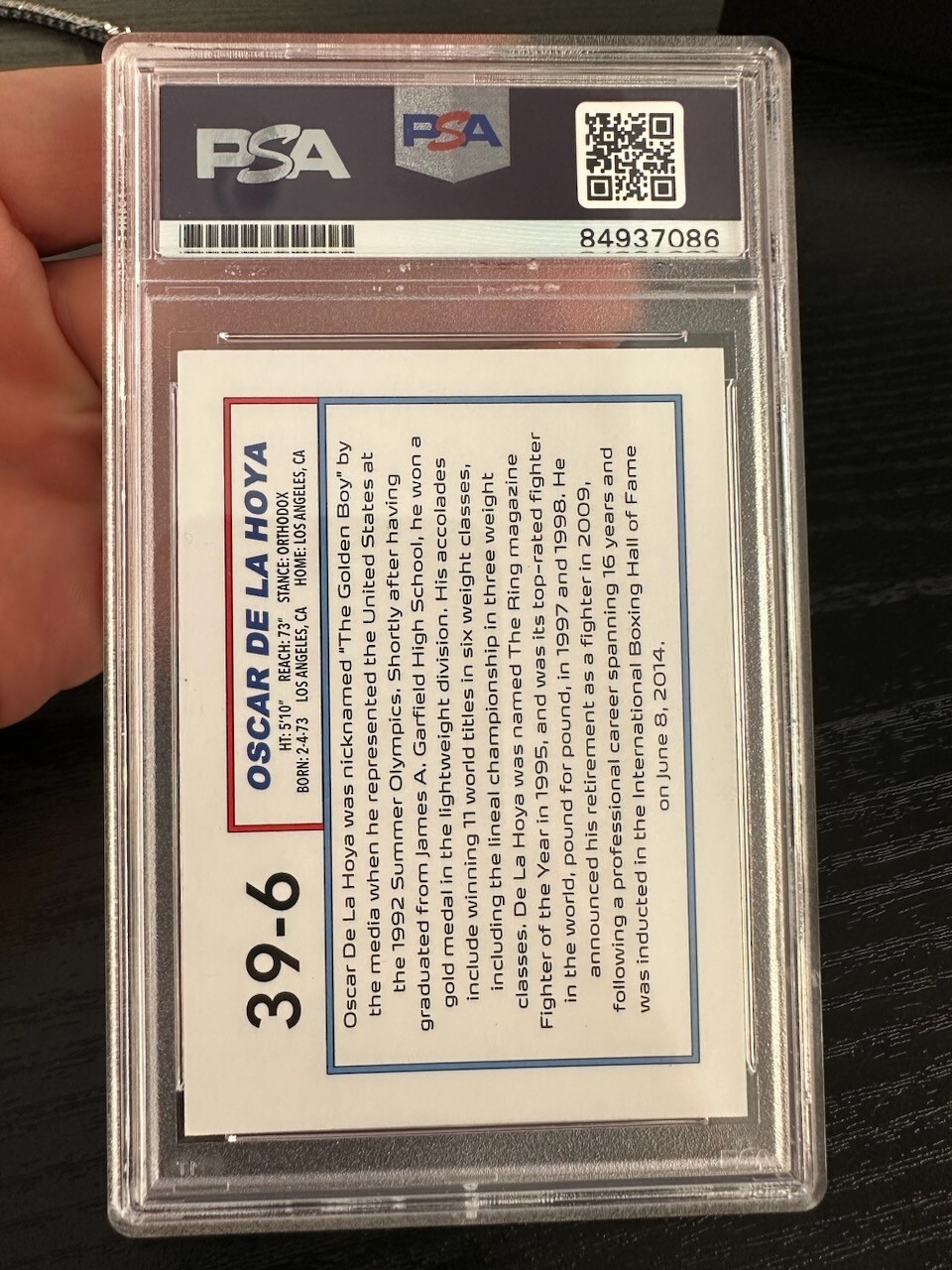 Oscar De La Hoya Autographed  Set Trading Card  PSA/DNA Authentic Auto view 2