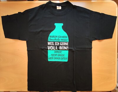 Fun T-Shirt  Warum ich kein Clausthaler trinke?  Gr. L schwarz