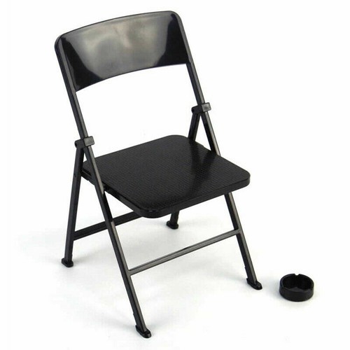 1/6 Black Folding Chair Furniture Model For 12" Action Figure Scene Prop ☆USA☆ - Picture 4 of 10