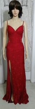 La Femme Red Lace Strappy Gown/ Dress size 2 NWT 438.00