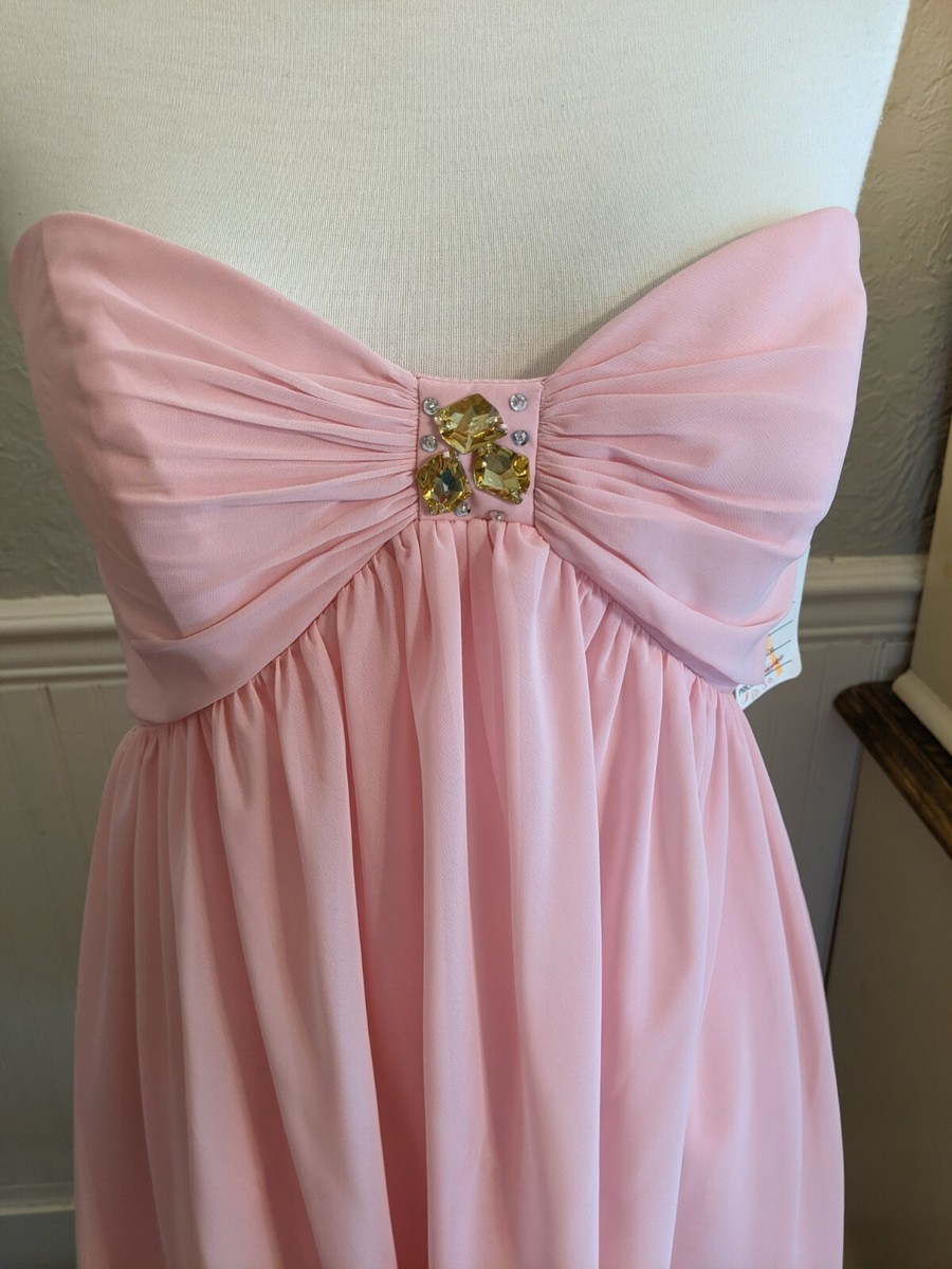 Alfred Angelo Tea Rose Chiffon Dress NWT Sz 8 Homecoming Bridal Formal |  eBay