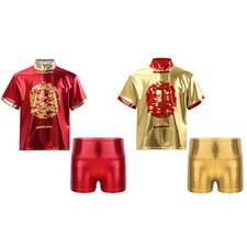 Kids Tai Chi Pants Kung Fu Suit Martial Tops With Shorts Girls Boys Outfit Art