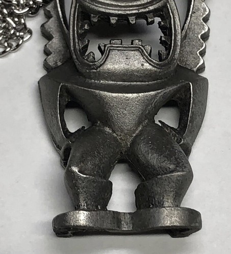 Vintage International Pewter Tiki Necklace Very Lucky Made In USA - 第 4/7 張圖片