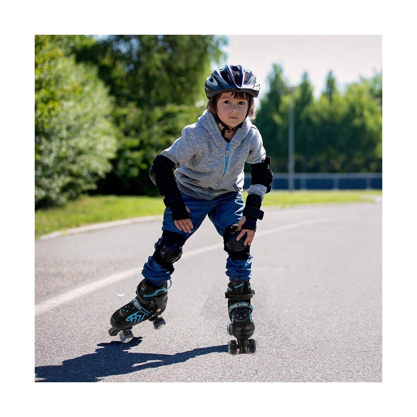 Adjustable Toddler Kids Roller Skates with Light Up Wheels for Boys Girls Beg...