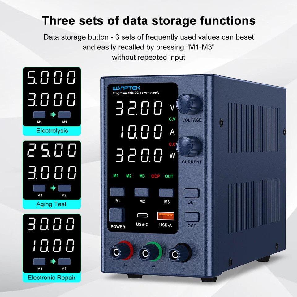 EPS 0~32/62/120/160V 2/3/5/10A Lab Adjustable DC Power Supply Internal Memories - Image 2 of 4