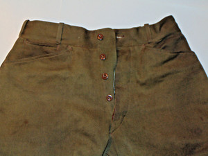 VTG 1910s-20s EQUESTRIAN PANTS! LEATHER KNEE PATCHES/BUTTON FLY/PHILA! 30" WAIST